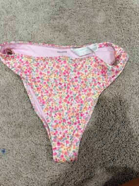Hollister Pink Multicolor Floral High-Cut Bikini Bottom